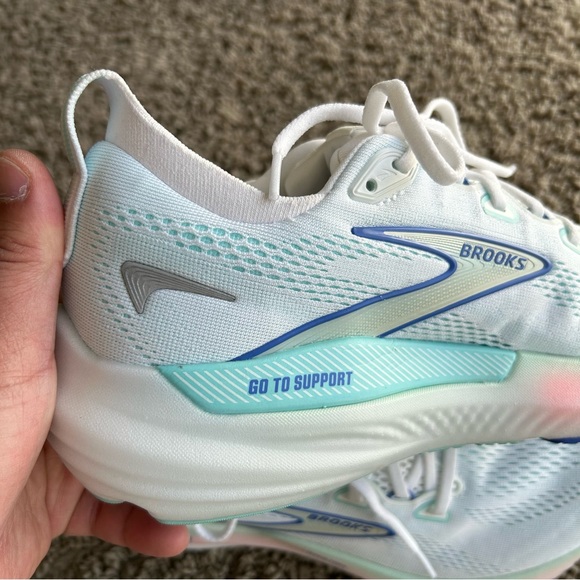 Brooks Glycerin GTS 22 Womens 8.5 B Running Shoes White/LimpetShell/Blue Sneaker - Picture 8 of 16